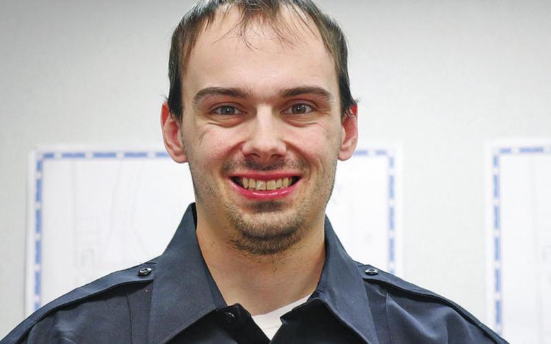 Pictured left: Officer Evan Wimmer the new Drayton City Police Officer here to protect and serve our community. VNV Photo by Lesa Van Camp