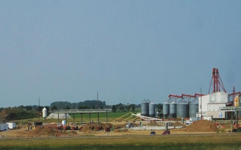 The new Love’s Travel Stop as seen from the overpass on Highway 66. Emanuelson Farms seed plant is the facility in the background. VNV photo by Lyle Van Camp.