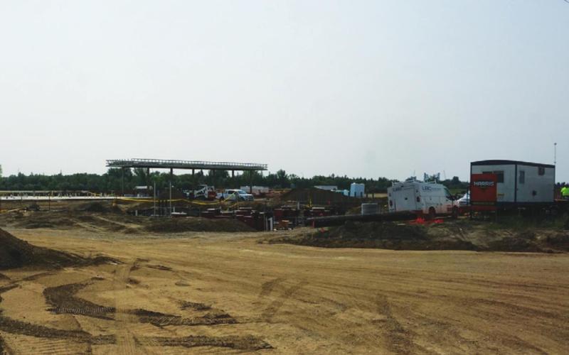 Looking east into the site of the new Love’s Travel Stop from the north entrance on Monday morning of this week. VNV photo by Lyle Van Camp
