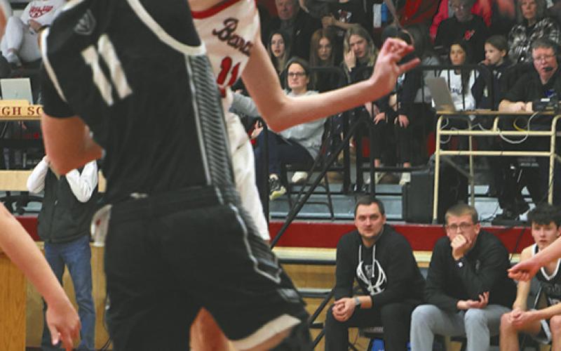 Evan Feltman shoots past a North Star defender.
