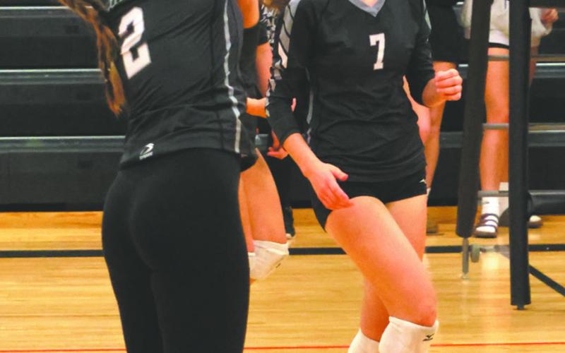 Brooke Gullickson goes for a kill in action against Hatton-Northwood last Tuesday in Drayton. Photo by Lyle Van Camp