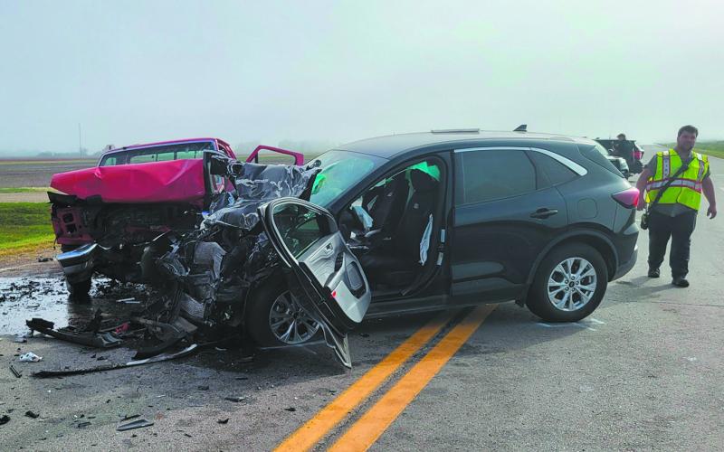 The scene at a serious auto collision that took place east of Grafton on August 29. Photo by Mike Alan Steinfeldt