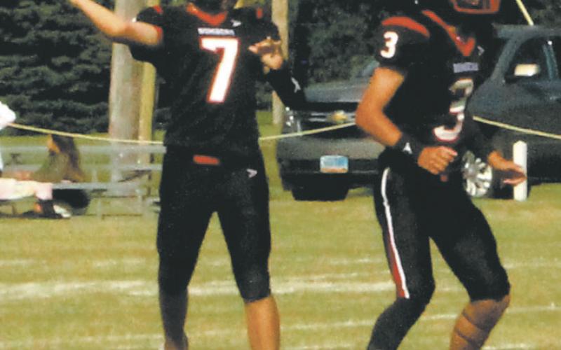Max Foss-Pokrzywinski launches the ball down field. Photo by Jamie Rarick
