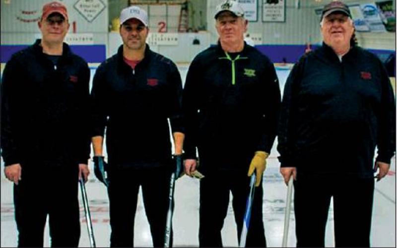 First Event winners John Aasand rink, Grafton, ND (L-R): Jay Sevigny, Ryan Kalbrener, Tom Holt, John Aasand. Photo by Krystal Wilson Photography submitted by Drayton Curling Club