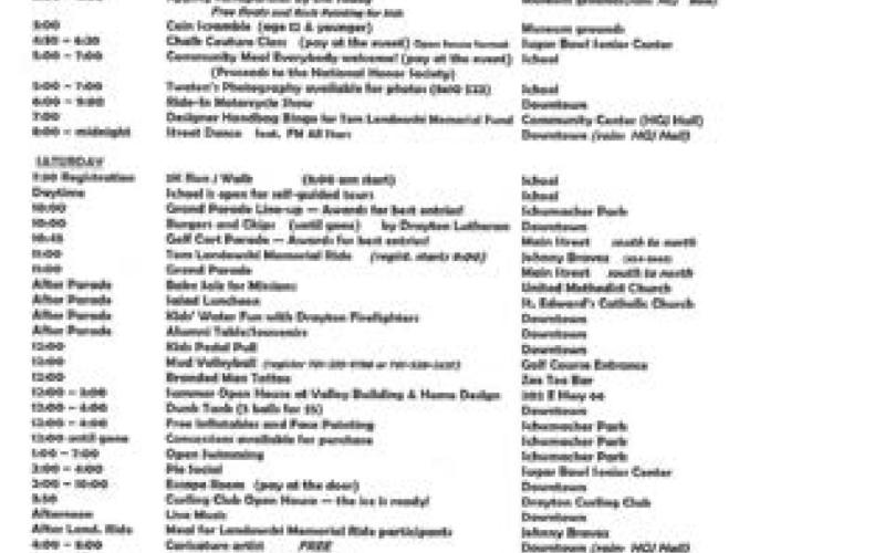DRAYTON RIVERFEST / Releases Full Schedule of Events