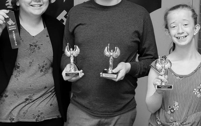 Pictured l to r: Emma Barta, Ian Peterson, and Siobhan Kissee. Photo submitted by Jamie Rarick Drayton Public School