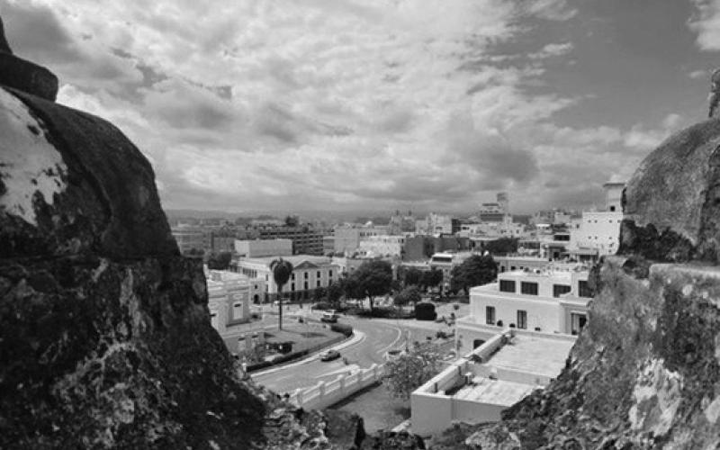 The view of downtown San Juan from a castle, which Spanish colonists began constructing in 1521.
