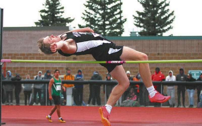 Carter Oberg on a cold and windy day at State. Photo by Mike Steinfeldt.