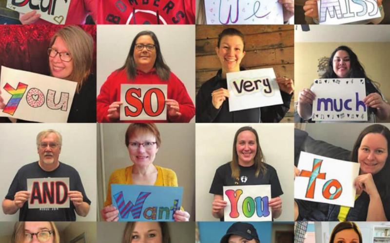 The Drayton Public School Elementary teachers and staff sent a virutal message to their students. Photo submitted by Drayton Public School