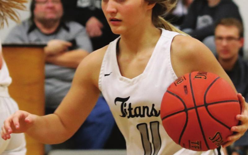 Jacey Nelson brings the ball up the court in action Cavalier last week. Photo provided by DHS Darla Hoyles