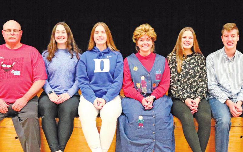 Pictured left to right: Wayne Stegman, Madison Hermanson, Kiara Aasand, Aliyah Bartels, Kasey Stegman, and Damian Pokrzywinski. Photo submitted by Drayton Public School