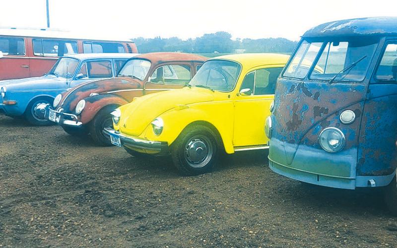 Gary Jensen, rural Drayton, with his VW collection. Photo by Christine Jensen.