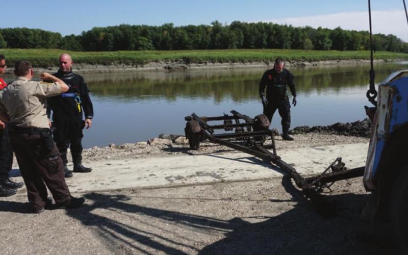 Workers also recovered the trailer which had gone into the river with the pickup. VNV Photo by Lyle Van Camp