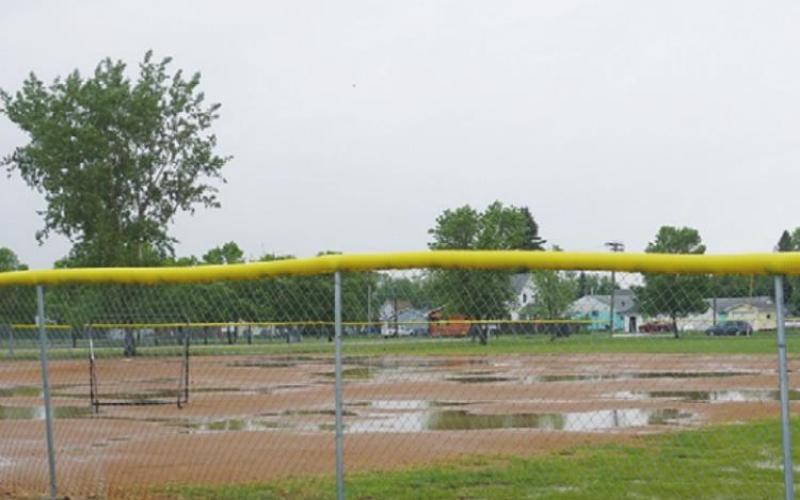 The American Legion diamond after the rains from Sunday through Tuesday. VNV Photo by Lyle Van Camp