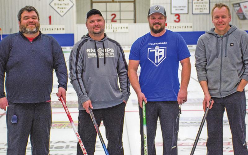 First Event winners Dan Riley rink, Stephen, MN (L-R): Dan Riley, John Kowalski, Jordan Schindle, Brady Anderson.