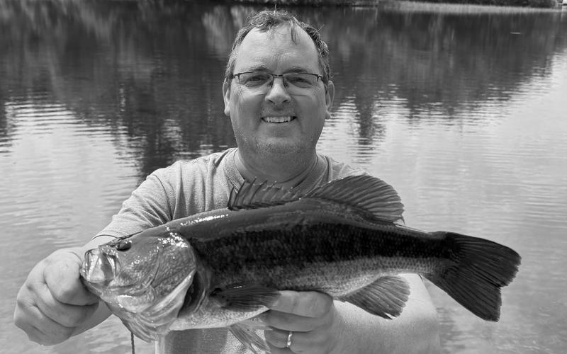 Largemouth bass mike caught on the Namekagon River.