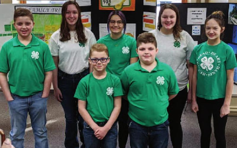 Pictured: Pembina County 4-H Project Expo Participants: Front Row Left to Right: Oliver Sagert, Sawyer Sagert. Back Row: King Hageman, Kaylee Kemp, Alea Manley, Malory Kemp, Addelyn Manley. Photo submitted by Kari Helgoe