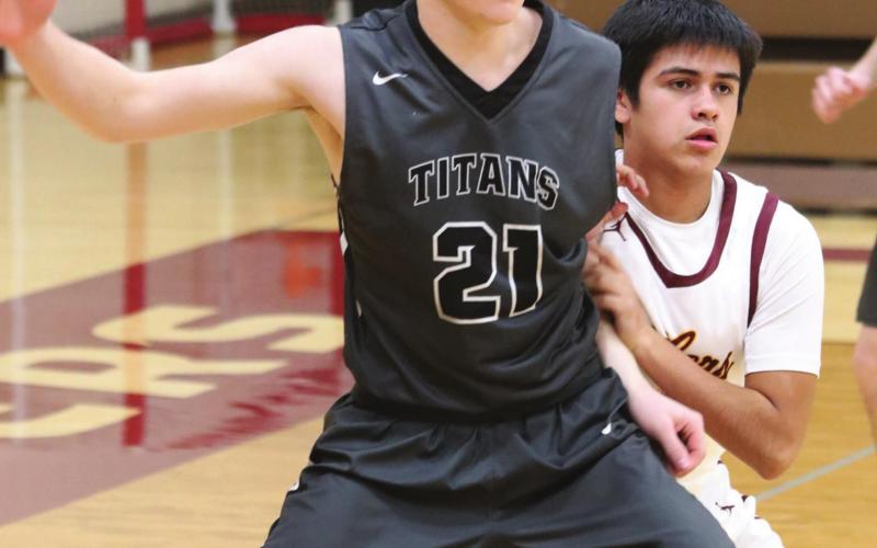Cayden Quibell looks to get open in boys basketball action in Grafton last week. VNV photo by Lyle Van Camp