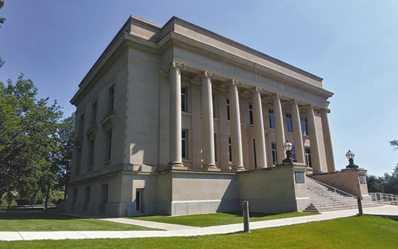 The Liberty Memorial Building on the capitol grounds in Bismarck has housed the State Library in two separate periods of its existence. First, from 1924-1970, and then from 1982 onward after the building underwent renovations. Photo provided.