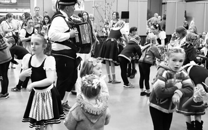 Dancers warm up for Norsk Høstfest demonstrations in 2024. (Photo courtesy of Visit Minot/ND Tourism)