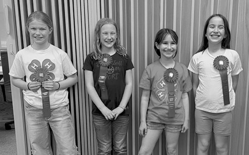 l to r – Sadie H., Ava M., Olive T., Elena S. Submitted photo