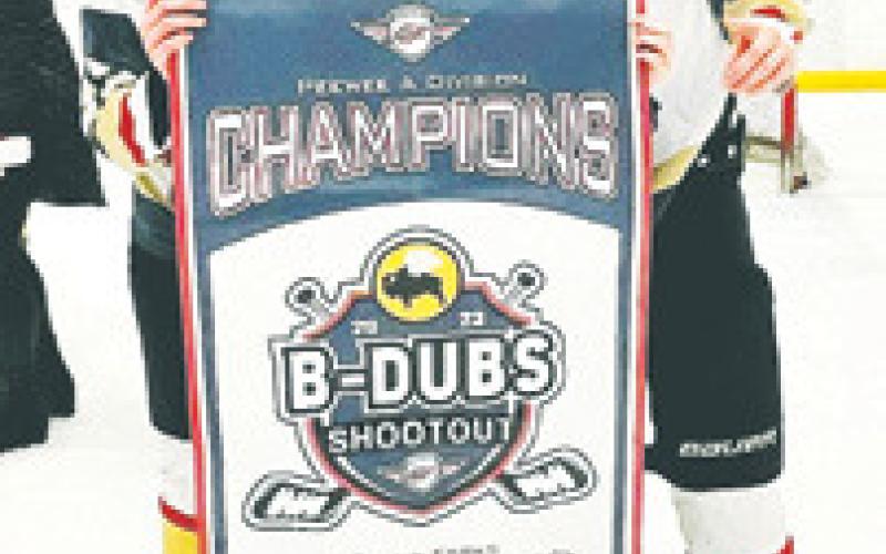 Drayton members of the NorthStars PeeWee A team include, from left, Chey Sehrt, Landon Corrick, and Thomas Aasand.