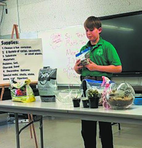 John M. demonstrates how to build a desert terrarium. Submitted photo