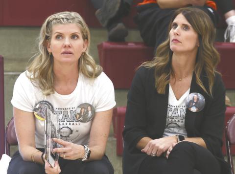 Coaches Fedje and Gullickson keep a close eye on the action. Photo by Lyle Van Camp