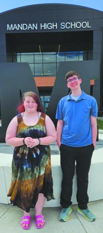 Representing Drayton Bomber Speech and Region 3, Stephanie Kissee (Humorous Interpretation) and Jonah Rarick (Impromptu Speaking) competed at the state tournament on Saturday in Mandan. Photo by Jamie Rarick