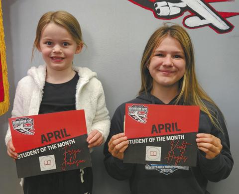 Freya Johnson and Violet Hoyles were named as April’s Students of the Month. Photo by Jamie Rarick