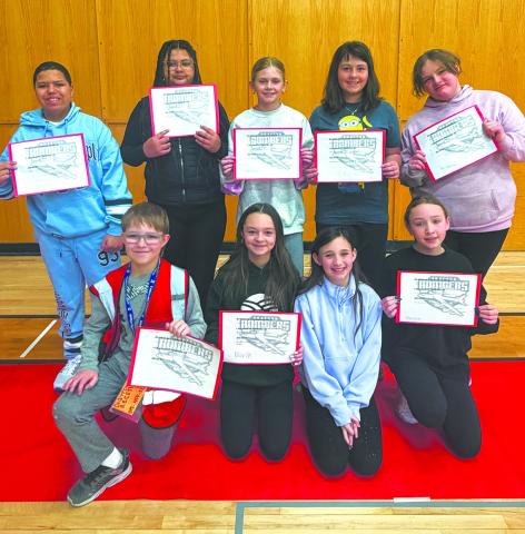 Front row L to R Easton Bratlie, Marly Schumacher, Austyn Stangeland, Jemma Nord. Back row L to R Remmington Lizakowski, Sofia De Souza, Savannah McFarland, Liberty Bishop, Savannah Wimpfheimer. Submitted photo