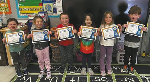 Pre-K authors show off their certificates. Submitted photo