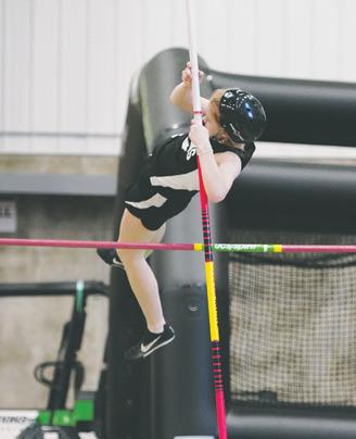 Alyssa Hoyles clearing the mark in pole vault.