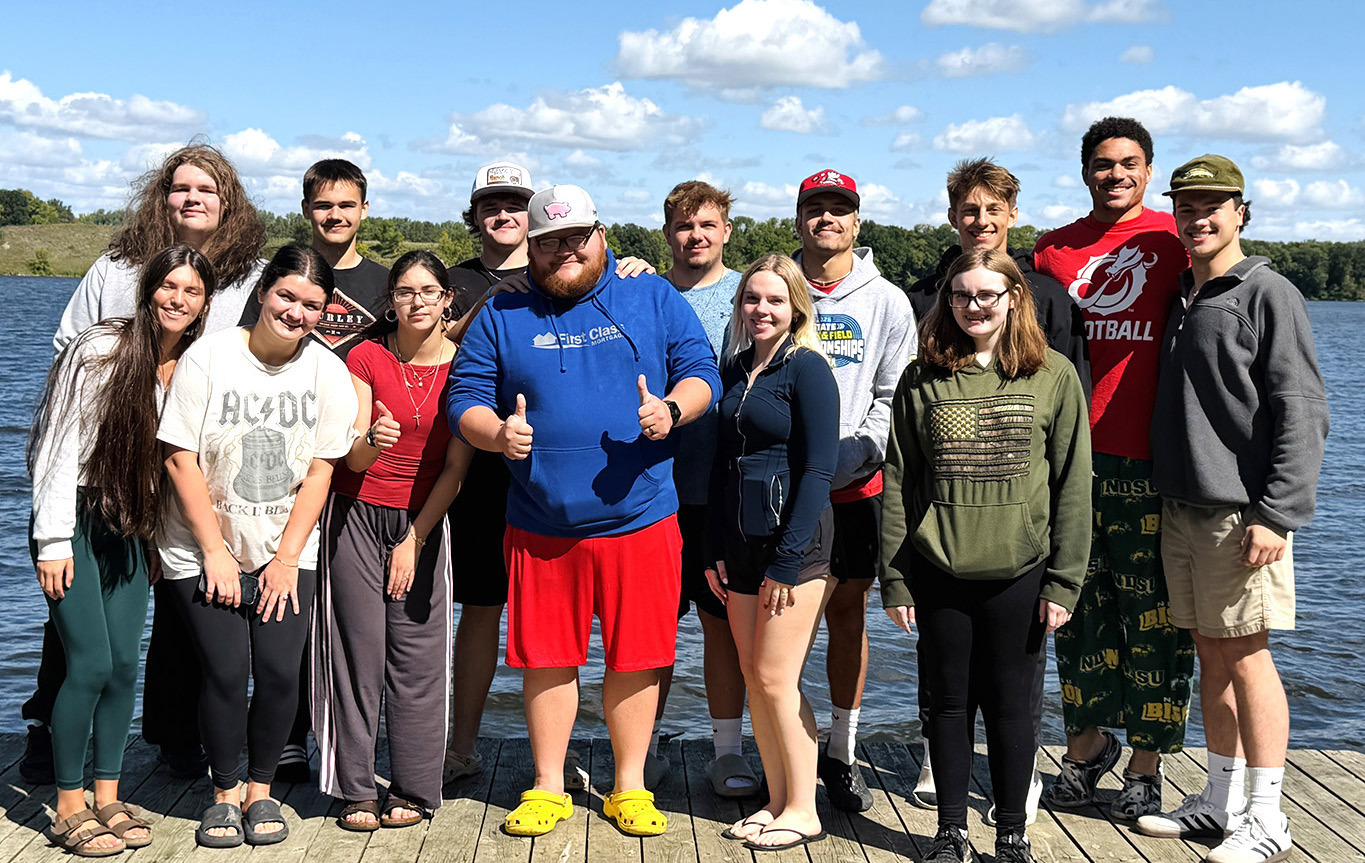 (Back Row) Austin Hoselton, Max Foss-Pokrzywinski, Braydon Klimple, Kyler Lizakowski, Trenten Keena, Carter Johnson, Mason Pollestad (Front Row) Mikala McCoy, Mrs. Sugden, Allisson Chavez, Mr. Riddle, Hope Patterson, Jasmine Denault. Submitted photo