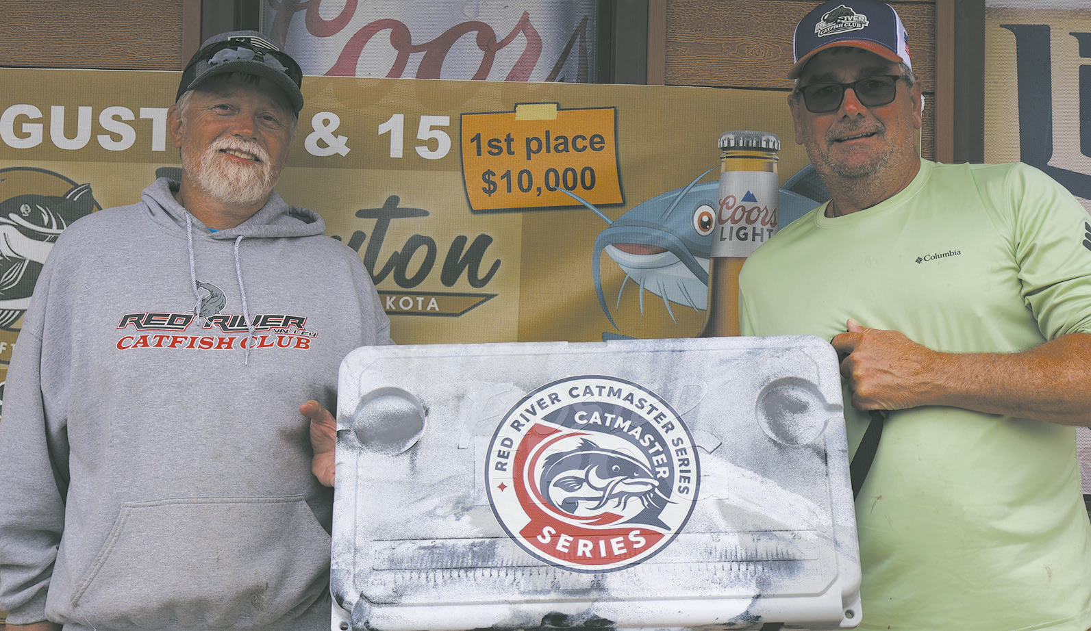 Dustin Casmey and Troy Weber, both of East Grand Forks, Minn., tied for points, taking home first place in the inaugural Catmaster Series. Photo by Rebecca Davis
