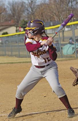 Claire Thompson up at bat for Spoilers Fastpitch Softball. Photo submitted by Kerri Stegman Stats provided by Wayne Stegman