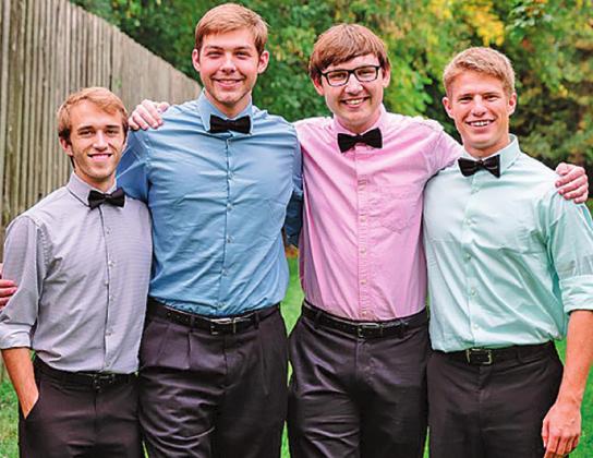Quartet to perform at the Lutheran churches Harvest Festival. Pictured from Left to Right: Carter Kneeland, Matthew Helland, Brennan Johnson, and Luke Dryburgh (son of Lay Pastor Jon Dryburgh). Photo submitted