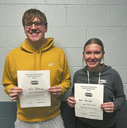 Riley Maurstad and Ian Peterson were two out of eight All Region Performers selected from a pool of 134 competitors. Submitted photo.