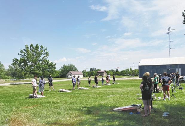 A beautiful day and a good turnout for the St. Thomas Daze cornhole tournament. Photo by Kathryn Sisk.