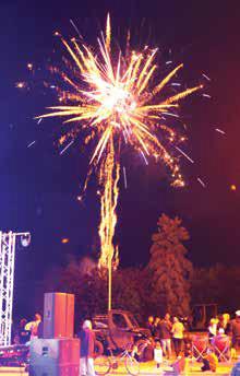 The fireworks display at the street dance Saturday evening. Photo by Lyle Van Camp