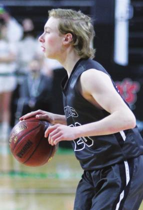 Lucas Anderson looks for an open team mate late in the game against North Border Monday afternoon. VNV photo by Lyle Van Camp