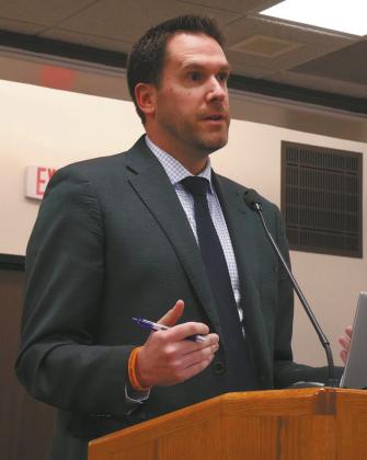 Secretary of State Michael Howe speaks during a legislative committee meeting on April 22, 2026. Photo by Michael Achterling/North Dakota Monitor