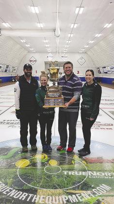 Champions of the DTCA’s Mixed Playdown, Team Workin. From left to right: Evan Workin, Rachel Workin, Jordan Brown, and Christina Lammers.
