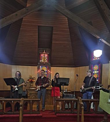 The band’s second stop for the weekend followed on Sunday, where they displayed their talents during the church’s Harvest Festival. Photo by Christine Jensen.