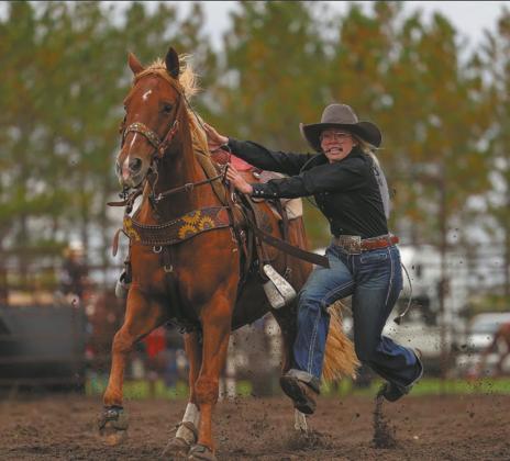 Sophia Wilson, competing in goat tying at the Wojo Rodeo in Middle River. Submitted photo