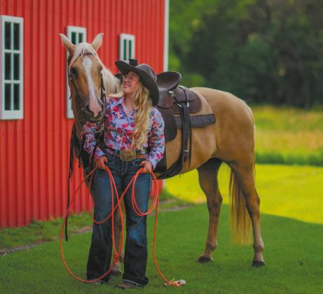 Sophia Wilson, posed with her beloved horse, Chica for her senior pictures. Submitted photo