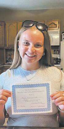 Aleah Pokrzywinski, $1000 scholarship recipient. Submitted photo