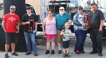 Ribfest winners (L-R) People’s Choice - Ron Staskivige of Grand Rapids, 2nd place Jaxon Wilson of Drayton, 3rd Place - Bert Jackson of Grafton, and 1st Place - Amber and Nathanial Brown of Drayton. Photo by Lyle Van Camp.