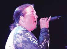 Amber Brown sang the National Anthem before the fireworks display. Photo by Lyle Van Camp