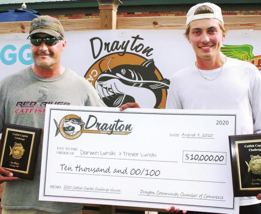First place winners in the Catfish Capital Challenge held in Drayton Saturday and Sunday were Darwin Lunski and Trever Lunski. Photo submited